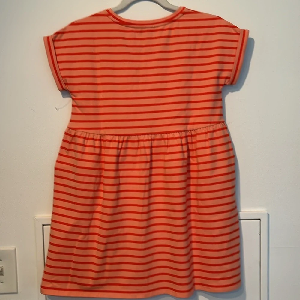 NWOT Vineyard Vines Girls Every Day Jersey Dress Orange Striped - size Medium